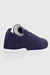 Blue men's textile sneakers Kiton - Logo, contrast sole. 90% cotton, 10% elastane. laces. height 2 cm. Country of manufacture: Italy. Care: specialized cleaning - photo 4