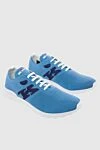 Kiton Blue men's textile sneakers - Logo, contrast sole. 90% cotton, 10% elastane. laces. height 2 cm. Country of manufacture: Italy. Care: specialized cleaning - photo 3