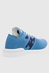 Blue men's textile sneakers Kiton - Logo, contrast sole. 90% cotton, 10% elastane. laces. height 2 cm. Country of manufacture: Italy. Care: specialized cleaning - photo 4