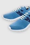 Kiton Blue men's textile sneakers - Logo, contrast sole. 90% cotton, 10% elastane. laces. height 2 cm. Country of manufacture: Italy. Care: specialized cleaning - photo 5