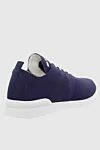 Kiton Blue men's textile sneakers - Logo, contrast sole. 90% cotton, 10% elastane. laces. height 2 cm. Country of manufacture: Italy. Care: specialized cleaning - photo 3