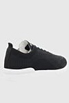 Black textile sneakers for men Kiton - Logo, contrast sole. 90% cotton, 10% elastane. laces. height 2 cm. Country of manufacture: Italy. Care: specialized cleaning - photo 4