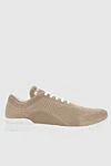 Kiton Beige men's textile sneakers - Logo, contrast sole. 90% cotton, 10% elastane. laces. height 2 cm. Country of manufacture: Italy. Care: specialized cleaning - photo 1