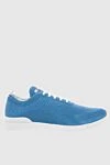 Kiton Blue textile sneakers for men - Logo, contrast sole. 90% cotton, 10% elastane. laces. height 2 cm. Country of manufacture: Italy. Care: specialized cleaning - photo 1