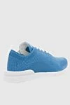 Blue textile sneakers for men Kiton - Logo, contrast sole. 90% cotton, 10% elastane. laces. height 2 cm. Country of manufacture: Italy. Care: specialized cleaning - photo 4