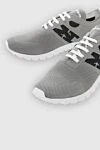 Kiton Gray men's textile sneakers - Logo, contrast sole. 90% cotton, 10% elastane. laces. height 2 cm. Country of manufacture: Italy. Care: specialized cleaning - photo 5