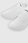 Kiton White men's textile sneakers - Logo. 90% cotton, 10% elastane. laces. height 2 cm. Country of manufacture: Italy. Care: specialized cleaning - photo 5