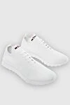 Kiton White men's textile sneakers - Logo. 90% cotton, 10% elastane. laces. height 2 cm. Country of manufacture: Italy. Care: specialized cleaning - photo 3