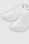 Kiton White men's textile sneakers - Logo. 90% cotton, 10% elastane. laces. height 2 cm. Country of manufacture: Italy. Care: specialized cleaning - photo 5