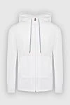 Kiton White cotton sports sweatshirt for men - hood. 100% cotton. zipper, drawstring. two side. Country of manufacture: Italy. Care: specialized cleaning - photo 1