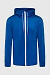 Kiton Blue cotton sweatshirt for men - hood. 100% cotton. zipper, drawstring. two side pockets. Country of manufacture: Italy. Care: specialized cleaning - photo 1