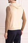 Beige cotton sweatshirt for men Kiton - contrasting sleeves. hood. 100% cotton. zipper, drawstring. two side pockets. Country of manufacture: Italy. Care: specialized cleaning - photo 4