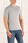Brunello Cucinelli Gray cotton T-shirt for men - 100% cotton. Country of manufacture: Italy. Care: specialized cleaning - photo 3