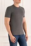 Brunello Cucinelli Gray cotton T-shirt for men - 100% cotton. Country of manufacture: Italy. Care: specialized cleaning - photo 3
