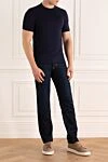 Футболка из хлопка синяя мужская Brunello Cucinelli - 100% хлопок. Страна производитель: Италия. Уход: специализированная чистка - фото 2
