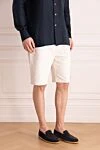 Brunello Cucinelli Шорты из хлопка белые мужские - 100% хлопок. молнии на карманах, кулиска. два боковых кармана, два кармана сзади. Страна производитель: Италия. Уход: специализированная чистка - фото 3