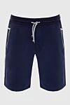 Brunello Cucinelli Blue cotton shorts for men - raw edge. 100% linen. Closure: zipper, button. Three side pockets, two back pockets. Country of manufacture: Italy. Care: specialized cleaning - photo 1