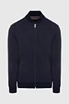 Brunello Cucinelli Кофта спортивная из хлопка и полиамида синяя мужская - 94% хлопок, 6% полиамид. молния. карманы боковые. Страна производитель: Италия. Уход: специализированная чистка - фото 1