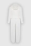 White linen pantsuit for women Fabiana Filippi - hood. 100% linen. buttons, belt. two side pockets, two trouser pockets. Country of manufacture: Italy. Care: specialized cleaning - photo 6