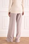 Beige wool pants for women Fabiana Filippi - 100% wool. elastic belt. Country of manufacture: Italy. Care: specialized cleaning - photo 4