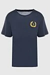 Billionaire Blue cotton and elastane T-shirt for men - logo embroidery. 100% cotton. Country of manufacture: Italy. Care: specialized cleaning - photo 1