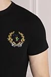 Billionaire Black cotton T-shirt for men - logo embroidery. 100% cotton. Country of manufacture: Italy. Care: specialized cleaning - photo 5