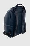 Billionaire Blue leather backpack for men - logo. 100% genuine leather. front pocket. Closure: Zipper. Country of manufacture: Italy. Care: specialized cleaning - photo 3