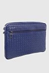 Blue genuine leather folder for men Bottega Veneta - Textured knitting. 100% genuine leather. Closure: Zipper. Country of manufacture: Italy. Care: specialized cleaning - photo 2