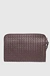 Bottega Veneta Clutch bag human with natural skins brown - Decor: Weaving. Composition: 100% genuine leather. Closure: Zipper. Pockets: 4 compartment. Country of manufacture: Italy. Care: specialized cleaning - photo 1