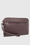 Bottega Veneta Clutch bag human with natural skins brown - Decor: Weaving. Composition: 100% genuine leather. Closure: Zipper. Pockets: 4 compartment. Country of manufacture: Italy. Care: specialized cleaning - photo 3