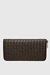 Bottega Veneta Men's clutch bag made of genuine leather green - Weaving. 100% genuine leather. Closure: Zipper. 4 compartment. Country of manufacture: Italy. Care: specialized cleaning - photo 1