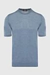 Cesare di Napoli Silk short sleeve jumper gray for men - Short sleeve. 100% silk. Country of manufacture: Italy. Care: specialized cleaning - photo 1