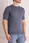 Cesare di Napoli Silk short sleeve jumper gray for men - Short sleeve. 100% silk. Country of manufacture: Italy. Care: specialized cleaning - photo 3