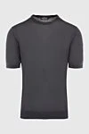 Cesare di Napoli Silk short sleeve jumper gray for men - Short sleeve. 100% silk. Country of manufacture: Italy. Care: specialized cleaning - photo 1