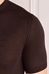 Cesare di Napoli Short-sleeved jumper in silk brown for men - Optional: Short sleeve. Composition: 100% silk. Country of manufacture: Italy. Care: specialized cleaning - photo 5