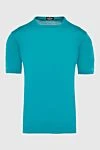 Cesare di Napoli Short sleeve jumper in silk green for men - Short sleeve. 100% silk. Country of manufacture: Italy. Care: specialized cleaning - photo 1