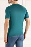 Short sleeve jumper in silk green for men Cesare di Napoli - Short sleeve. 100% silk. Country of manufacture: Italy. Care: specialized cleaning - photo 4