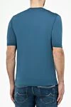 Cesare di Napoli Men's blue short sleeve silk jumper - Short sleeve. 100% silk. Country of manufacture: Italy. Care: specialized cleaning - photo 3