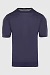 Cesare di Napoli Silk short sleeve jumper purple for men - Short sleeve. 100% silk. Country of manufacture: Italy. Care: specialized cleaning - photo 1