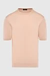 Cesare di Napoli Short sleeve jumper in silk and cotton beige for men - Short sleeve. 55% silk, 45% cotton. Country of manufacture: Italy. Care: specialized cleaning - photo 1