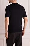 Short sleeve jumper in silk and cotton black for men Cesare di Napoli - Short sleeve. 55% silk, 45% cotton. Country of manufacture: Italy. Care: specialized cleaning - photo 4