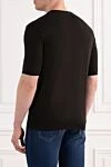 Short sleeve jumper made of silk and cotton brown men's Cesare di Napoli - Short sleeve. 55% silk, 45% cotton. Country of manufacture: Italy. Care: specialized cleaning - photo 4