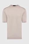 Cesare di Napoli Short sleeve jumper in silk and cotton beige for men - Optional: Short sleeve. Composition: 50% silk, 50% cotton. Country of manufacture: Italy. Care: specialized cleaning - photo 1