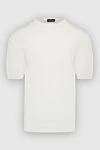 Cesare di Napoli Short sleeve jumper in silk and cotton white for men - Short sleeve. 50% silk, 50% cotton. Country of manufacture: Italy. Care: specialized cleaning - photo 1