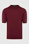 Cesare di Napoli Cotton short sleeve jumper burgundy for men - Optional: Short sleeve. Composition: 100% cotton. Country of manufacture: Italy. Care: specialized cleaning - photo 1