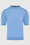 Cesare di Napoli Cotton short sleeve jumper blue for men - Short sleeve. 100% cotton. Country of manufacture: Italy. Care: specialized cleaning - photo 1