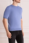 Cesare di Napoli Cotton short sleeve jumper blue for men - Short sleeve. 100% cotton. Country of manufacture: Italy. Care: specialized cleaning - photo 3