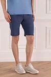 Cesare di Napoli Blue cotton shorts for men - 100% cotton. drawstring. Country of manufacture: Italy. Care: specialized cleaning - photo 3