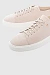 Santoni Women's nubuck sneakers in gray - contrasting sole. nubuck. lacing. Country of manufacture: Italy. Care: specialized cleaning - photo 5