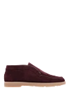 Santoni Nubuck loafers burgundy for men - contrast sole. 100% leather. platform height 2cm. Country of manufacture: Italy. Care: specialized cleaning - photo 1